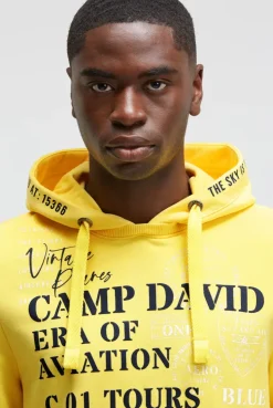 Hoodie mit Puffprint yellow sun
