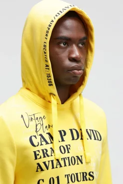 Hoodie mit Puffprint yellow sun
