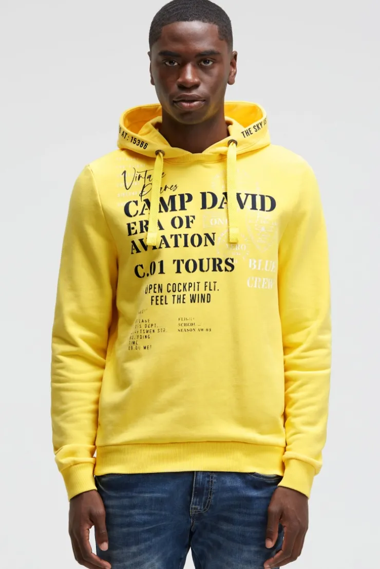 Hoodie mit Puffprint yellow sun