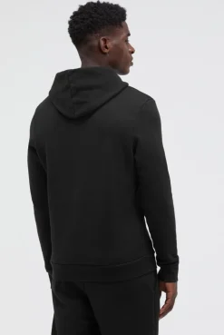 Hoodie mit Twill-Struktur und Stickerei black