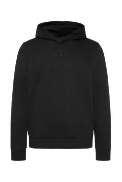 Hoodie mit Twill-Struktur und Stickerei black