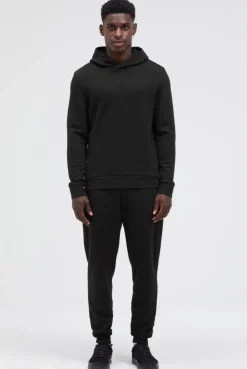 Hoodie mit Twill-Struktur und Stickerei black