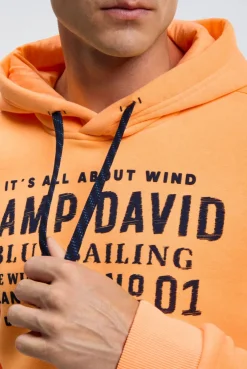 Hoodie mit Wording Print sunrise neon