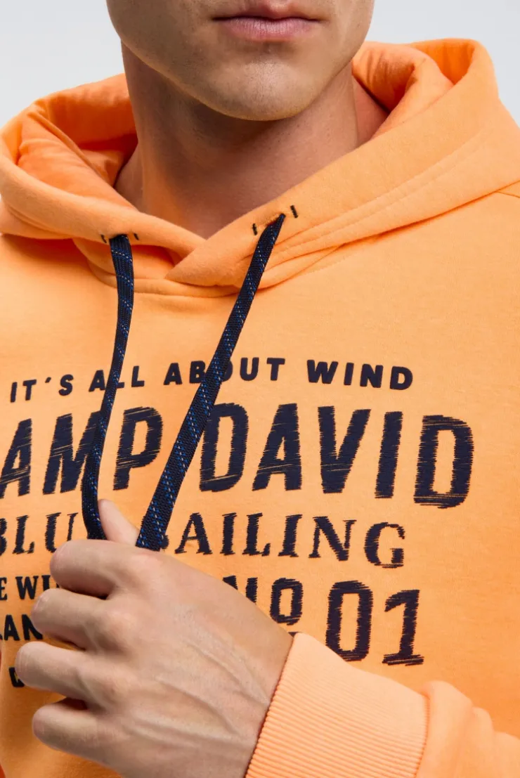 Hoodie mit Wording Print sunrise neon