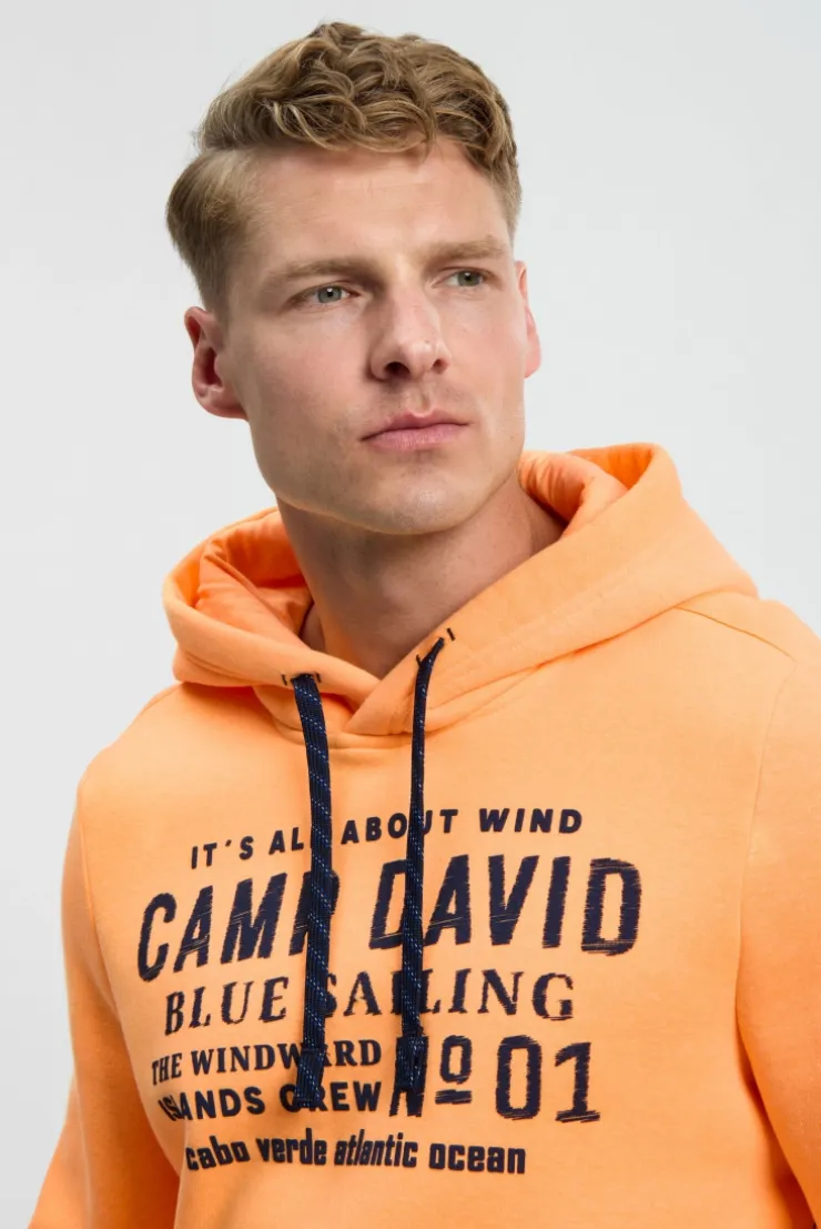 Hoodie mit Wording Print sunrise neon
