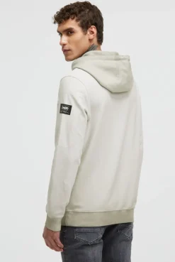 Hoodie Oil Dyed mit tonalen Ärmel-Patches stone