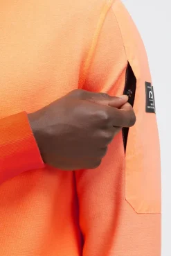 Hoodie Oil Dyed mit tonalen Ärmel-Patches orange