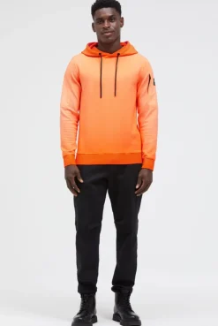 Hoodie Oil Dyed mit tonalen Ärmel-Patches orange