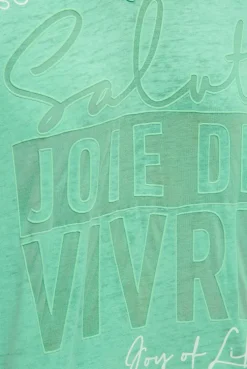 Hoodie-Top mit Ausbrenner-Effekten und Print french mint