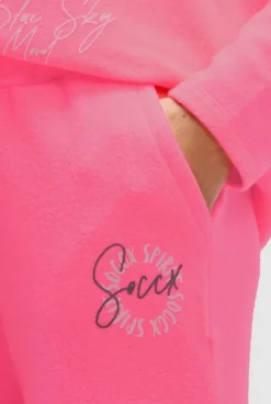 Hose aus Flauschstrick Relaxed Fit neon pink