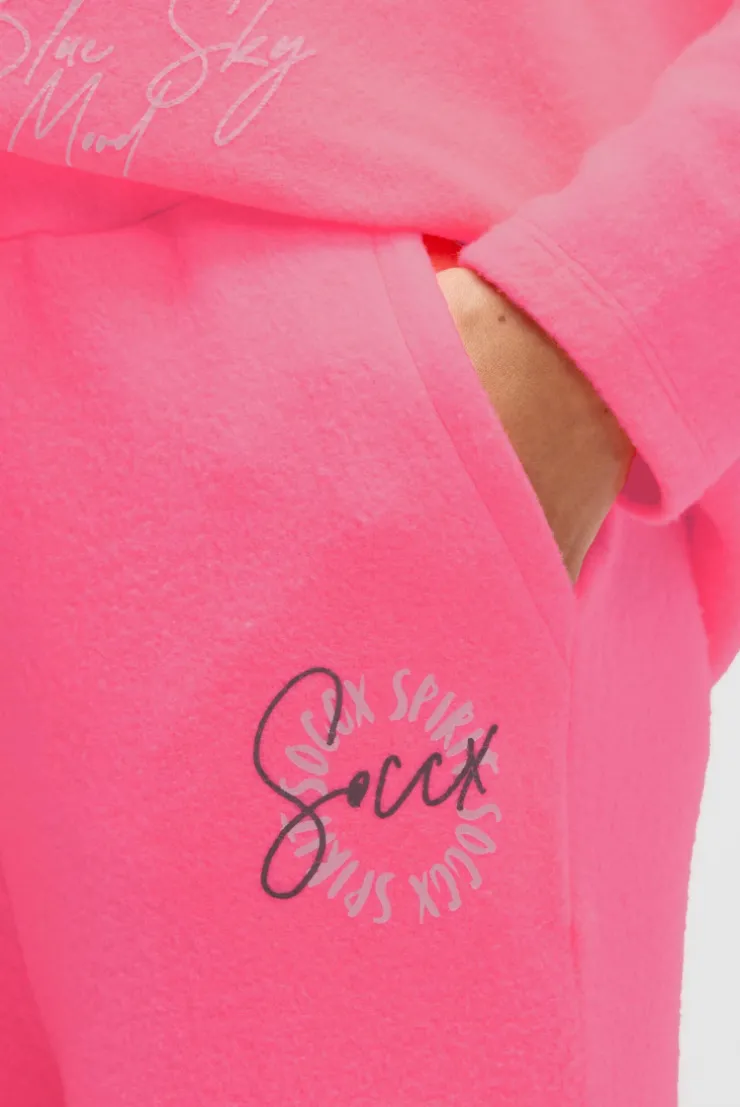Hose aus Flauschstrick Relaxed Fit neon pink