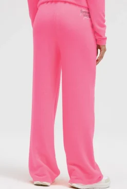 Hose aus Flauschstrick Relaxed Fit neon pink