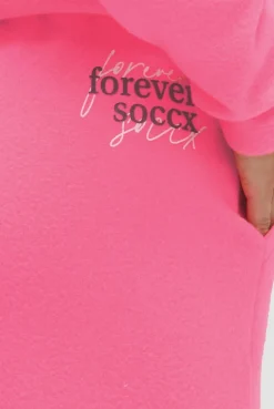 Hose aus Flauschstrick Relaxed Fit neon pink