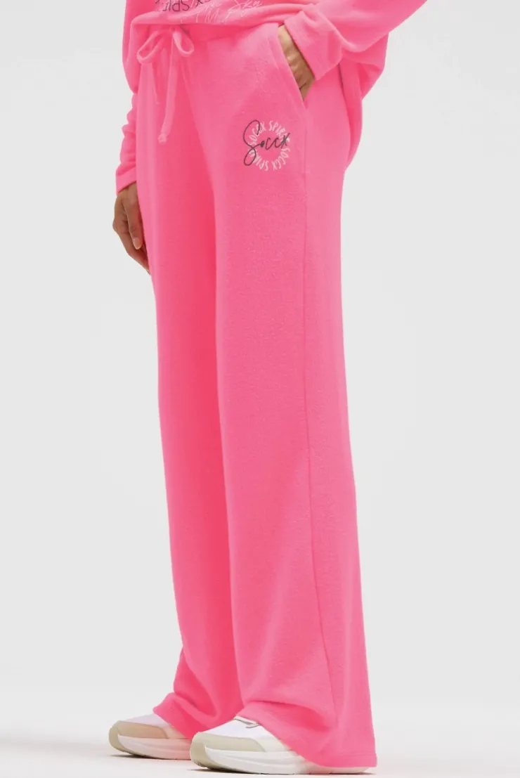 Hose aus Flauschstrick Relaxed Fit neon pink