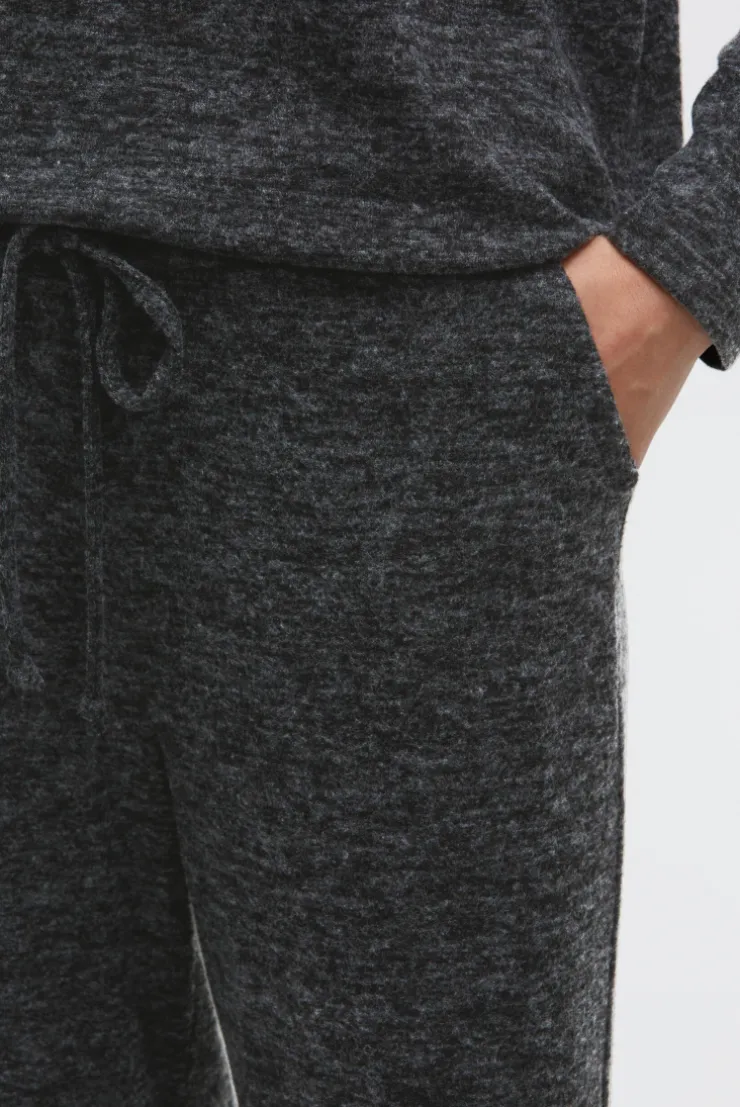 Hose aus Flauschstrick Relaxed Fit black melange