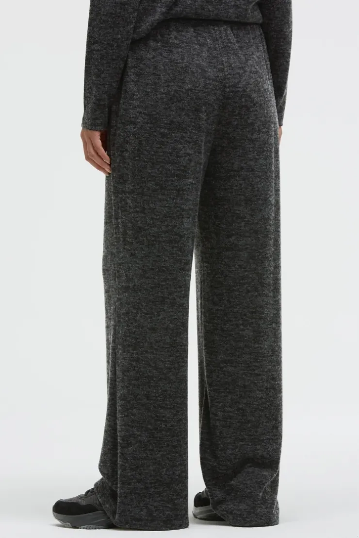 Hose aus Flauschstrick Relaxed Fit black melange