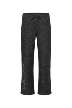 Hose aus Flauschstrick Relaxed Fit black melange