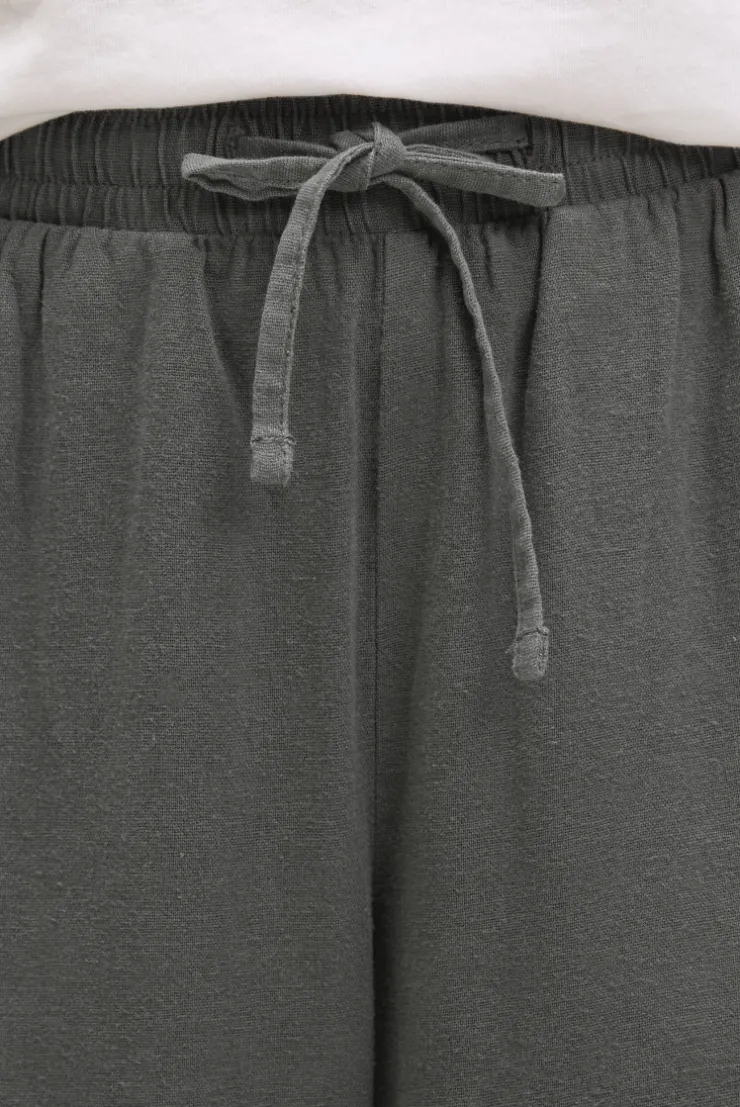 Hose aus Leinen-Mix mit Elastikbund cool khaki