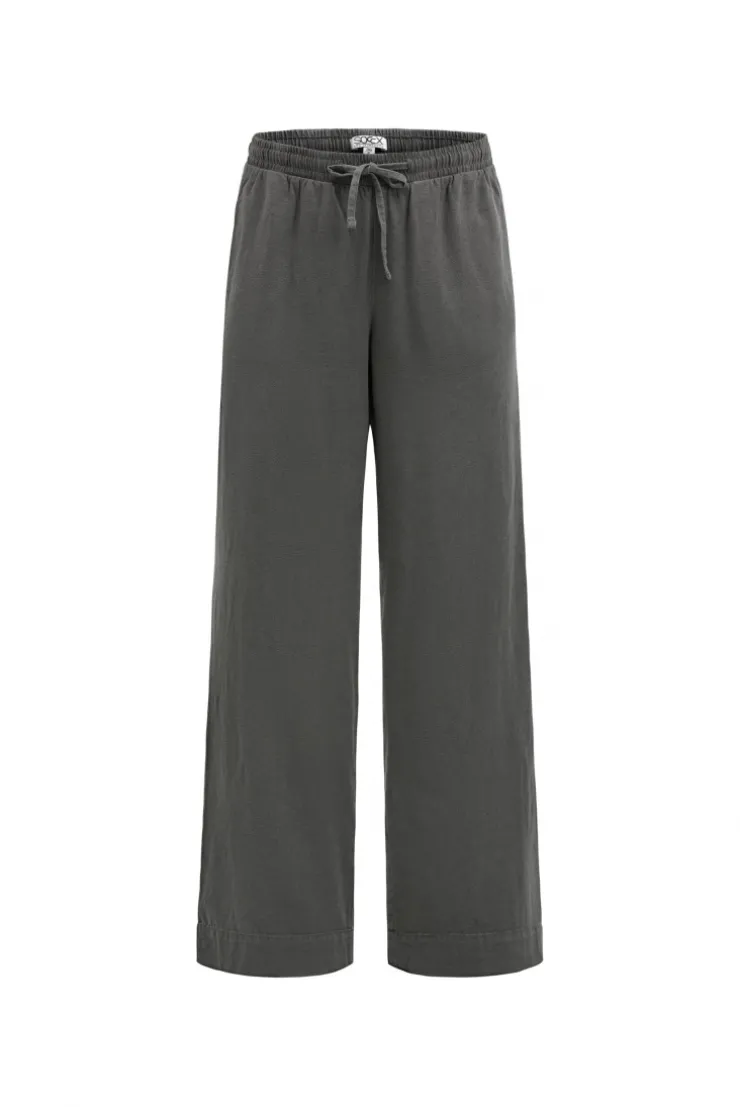 Hose aus Leinen-Mix mit Elastikbund cool khaki