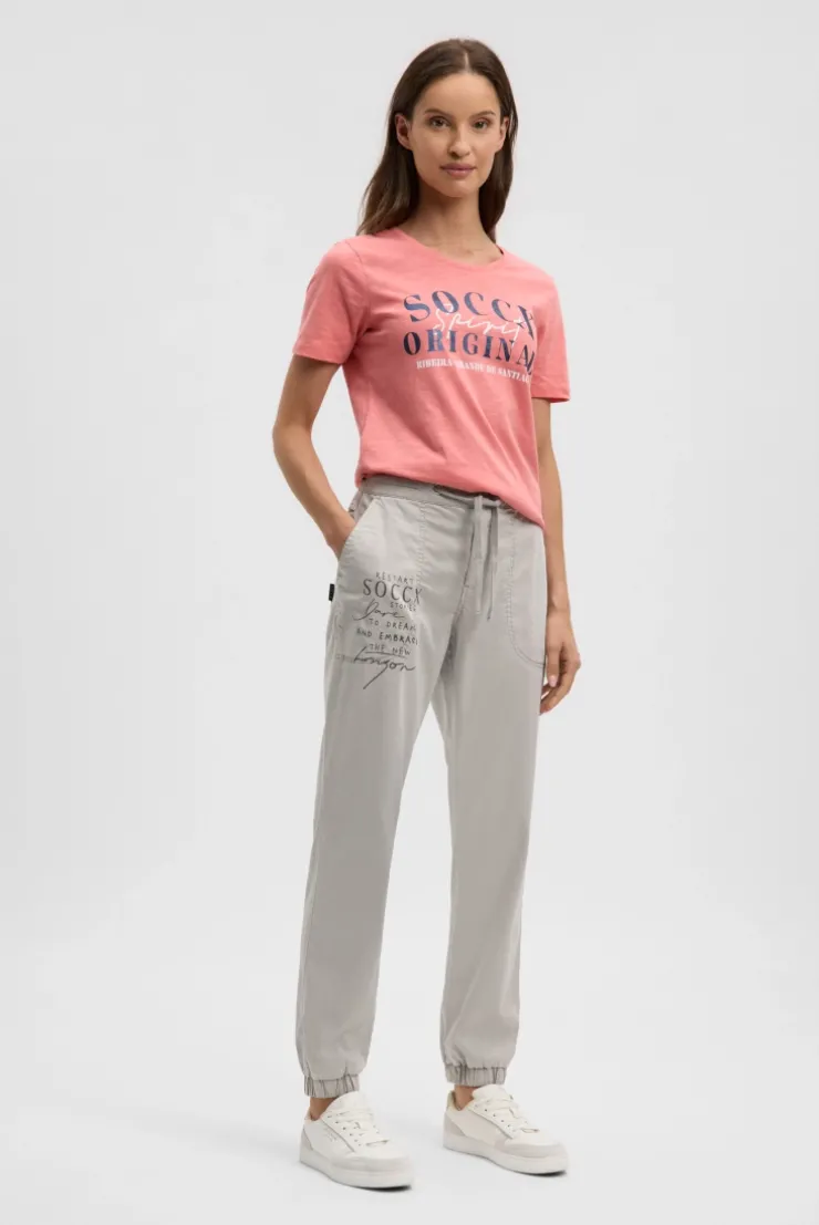 Hose im Joggpants-Stil mit Print fresh grey | XXL