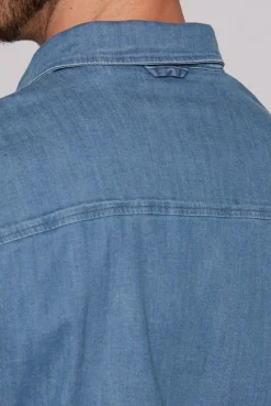 Jeanshemd mit Druckknöpfen light blue vintage