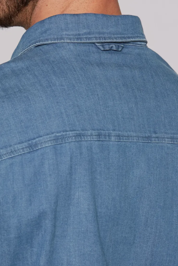 Jeanshemd mit Druckknöpfen light blue vintage