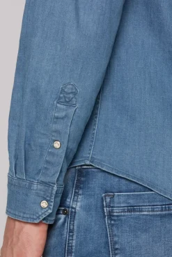 Jeanshemd mit Druckknöpfen light blue vintage