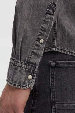 Jeanshemd Regular Fit stone grey | M