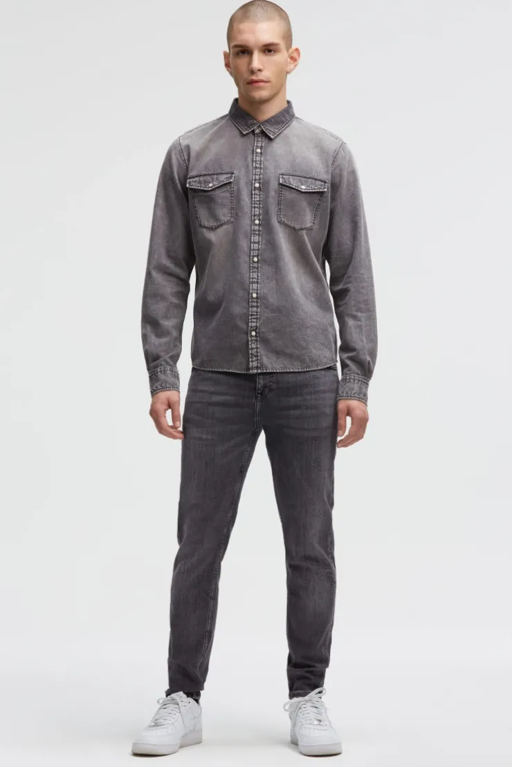 Jeanshemd Regular Fit stone grey | M