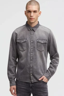 Jeanshemd Regular Fit stone grey | M