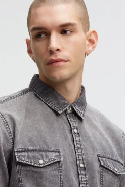 Jeanshemd Regular Fit stone grey | M