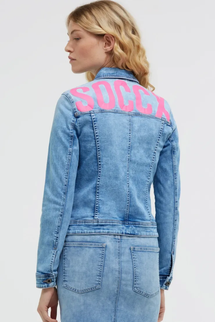Jeansjacke JU:NE light blue print