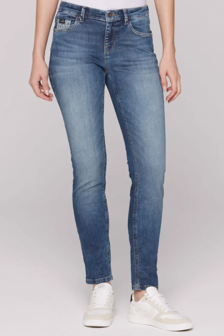 Jeans MI:RA Slim Fit blue vintage printed