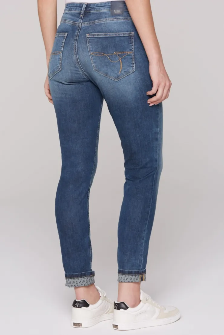 Jeans MI:RA Slim Fit blue vintage printed