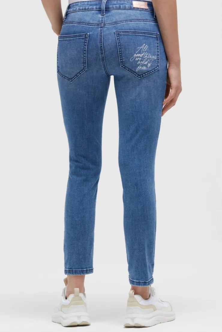 Jeans MI:RA Slim Fit mid blue printed