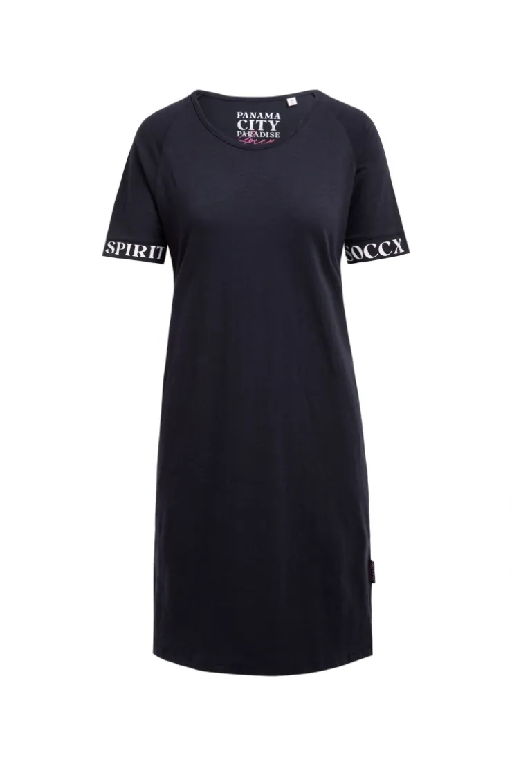 Jersey-Kleid mit Ärmel-Print blue navy
