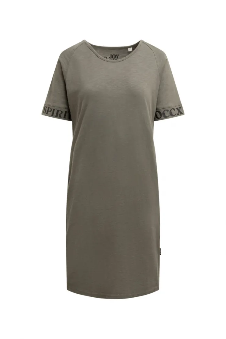 Jersey-Kleid mit Ärmel-Print cool khaki