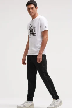 Jogginghose aus Interlock mit Seitentapes black | S