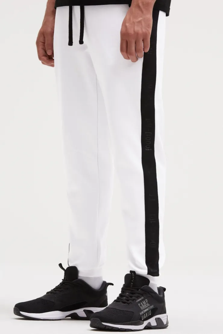 Jogginghose aus Interlock mit Seitentapes opticwhite