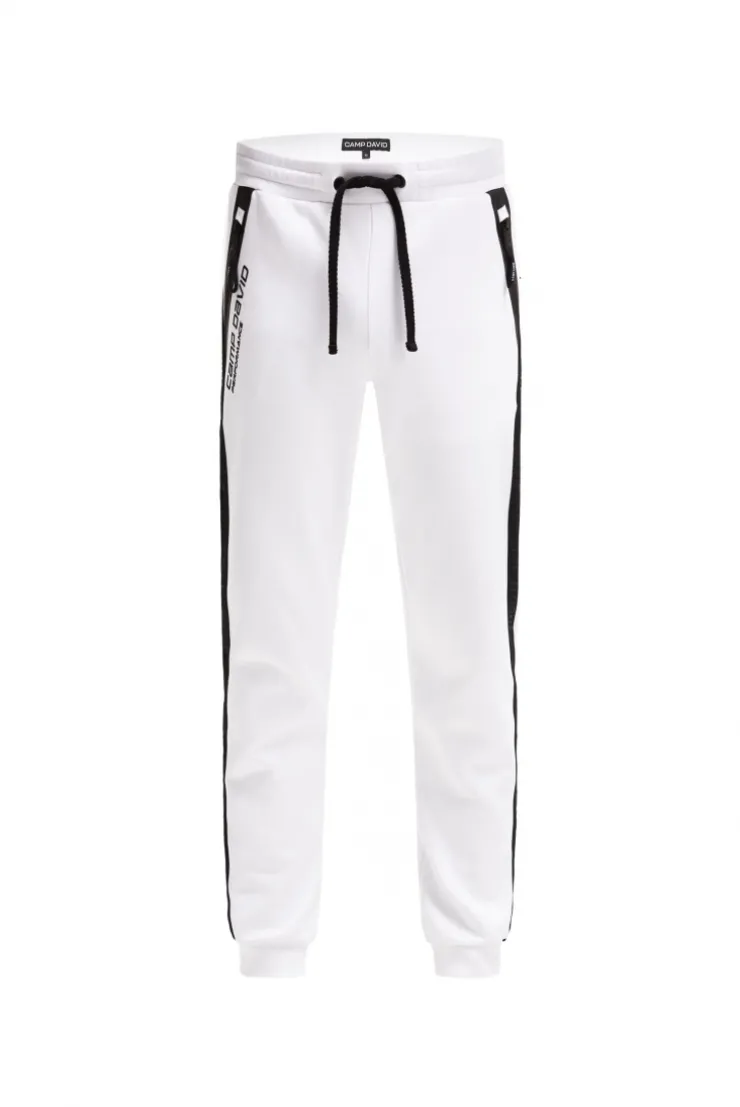 Jogginghose aus Interlock mit Seitentapes opticwhite