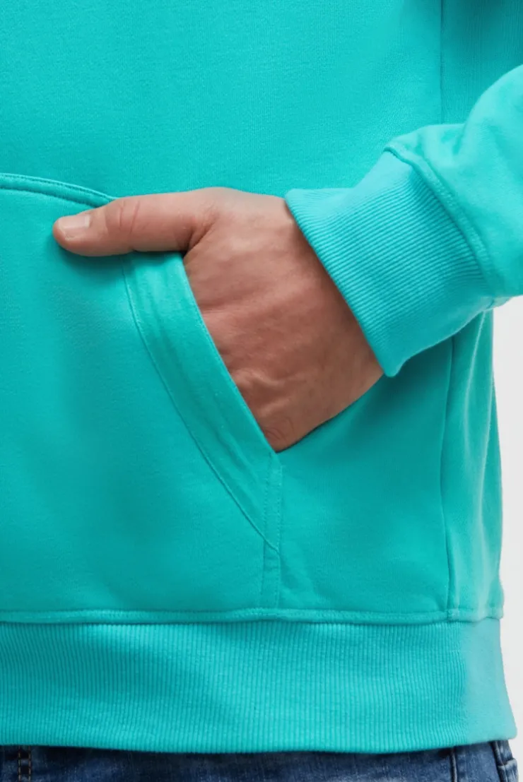 Kapuzensweatjacke mit Rücken-Print island green