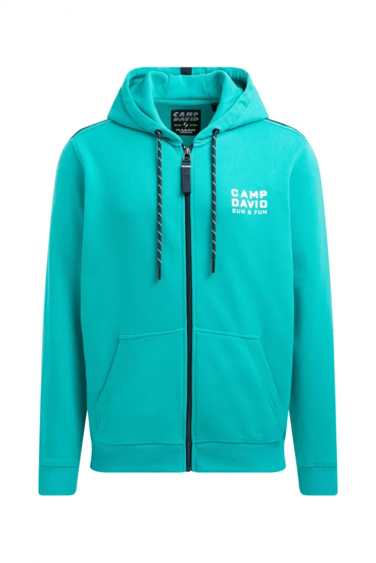 Kapuzensweatjacke mit Rücken-Print island green