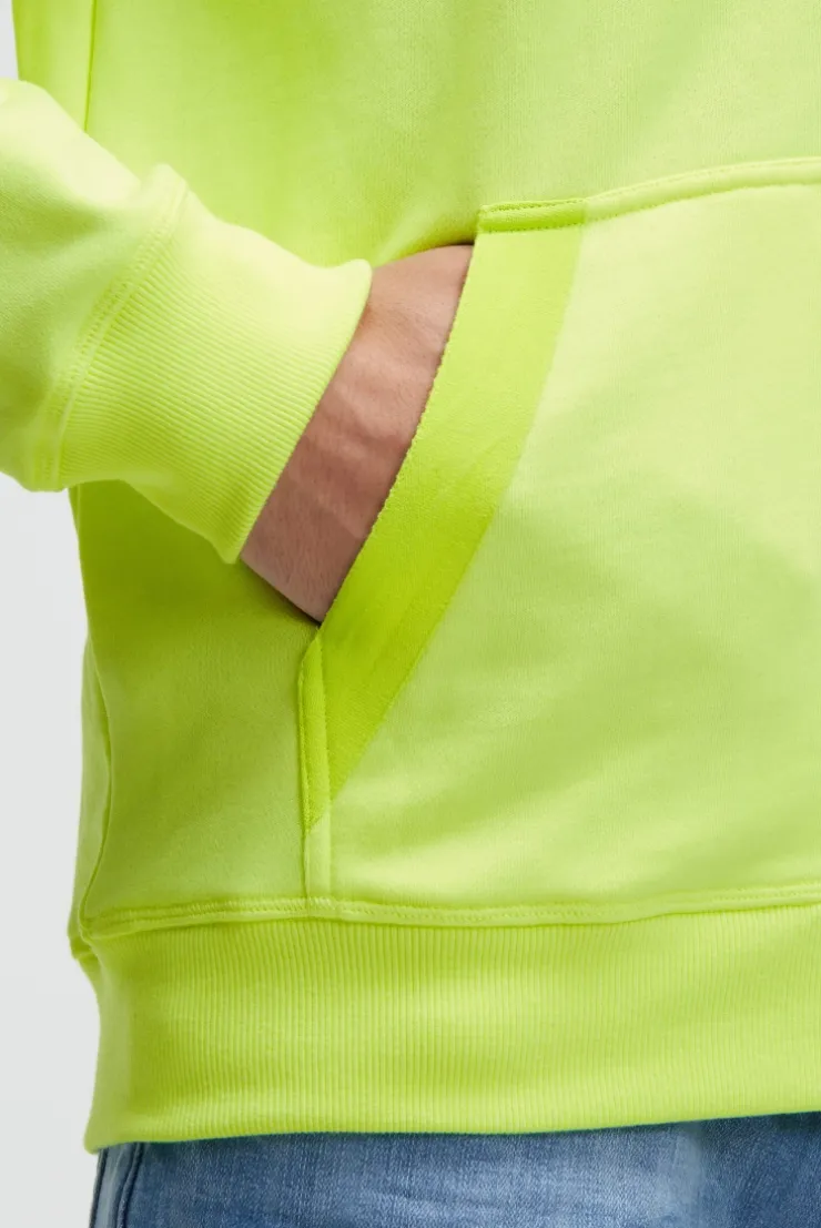 Kapuzensweatjacke mit Ärmel-Print neon lime