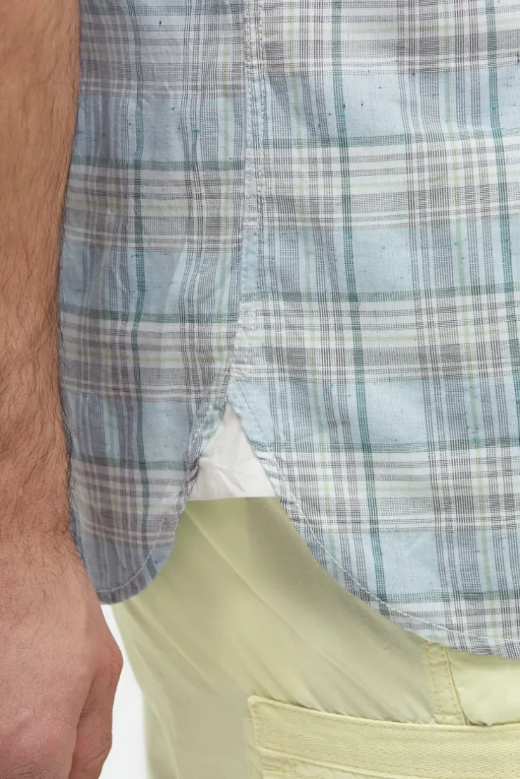 Karohemd mit Brusttaschen und Melange-Struktur light green