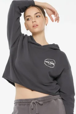 KE-LIS Cropped Hoodie asphalt