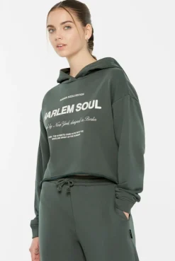 KE-LIS Cropped Hoodie dark green