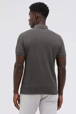 Kurzarmhemd aus Pikee im Polo-Stil pure anthra