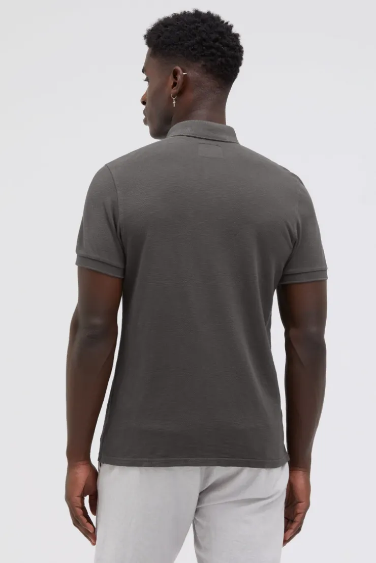 Kurzarmhemd aus Pikee im Polo-Stil pure anthra