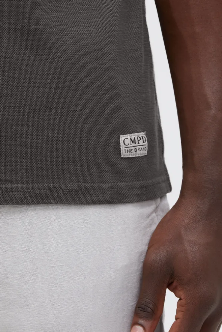 Kurzarmhemd aus Pikee im Polo-Stil pure anthra