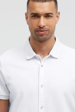 Kurzarmhemd aus Pikee im Polo-Stil opticwhite